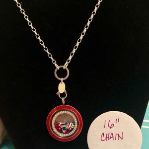 Origami Owl Americana locket & chain.